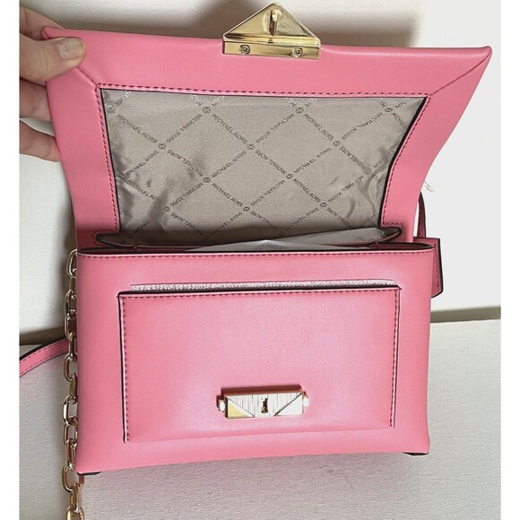New Michael Kors Cece Medium Flap Shoulder Bag Tea Rose - Picture 7 of 7